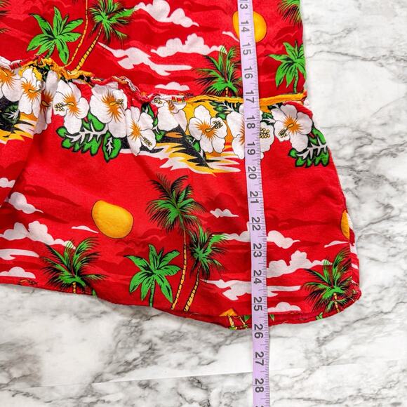 Strapless Halter Tropical Print Dress Floral Tie Waist Medium Beach Resort Wear - Picture 6 of 9